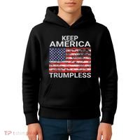 Keep America Trumpless Vintage Distressed American Flag Kids Hoodie thumb 4
