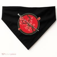 Katana Cherry Blossoms USA-Made Doggie Bandana thumb 0