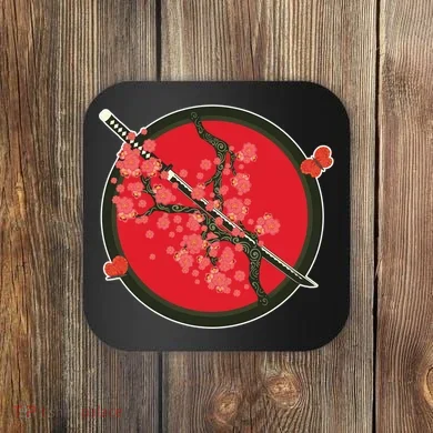 Katana Cherry Blossoms Coaster