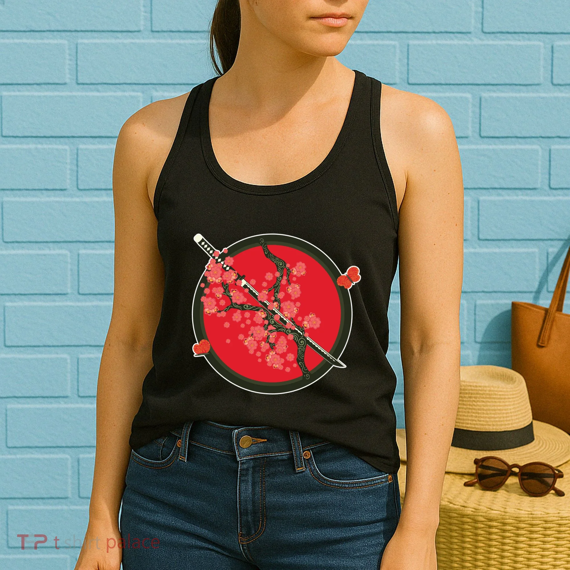 Katana Cherry Blossoms Women's Tank Top