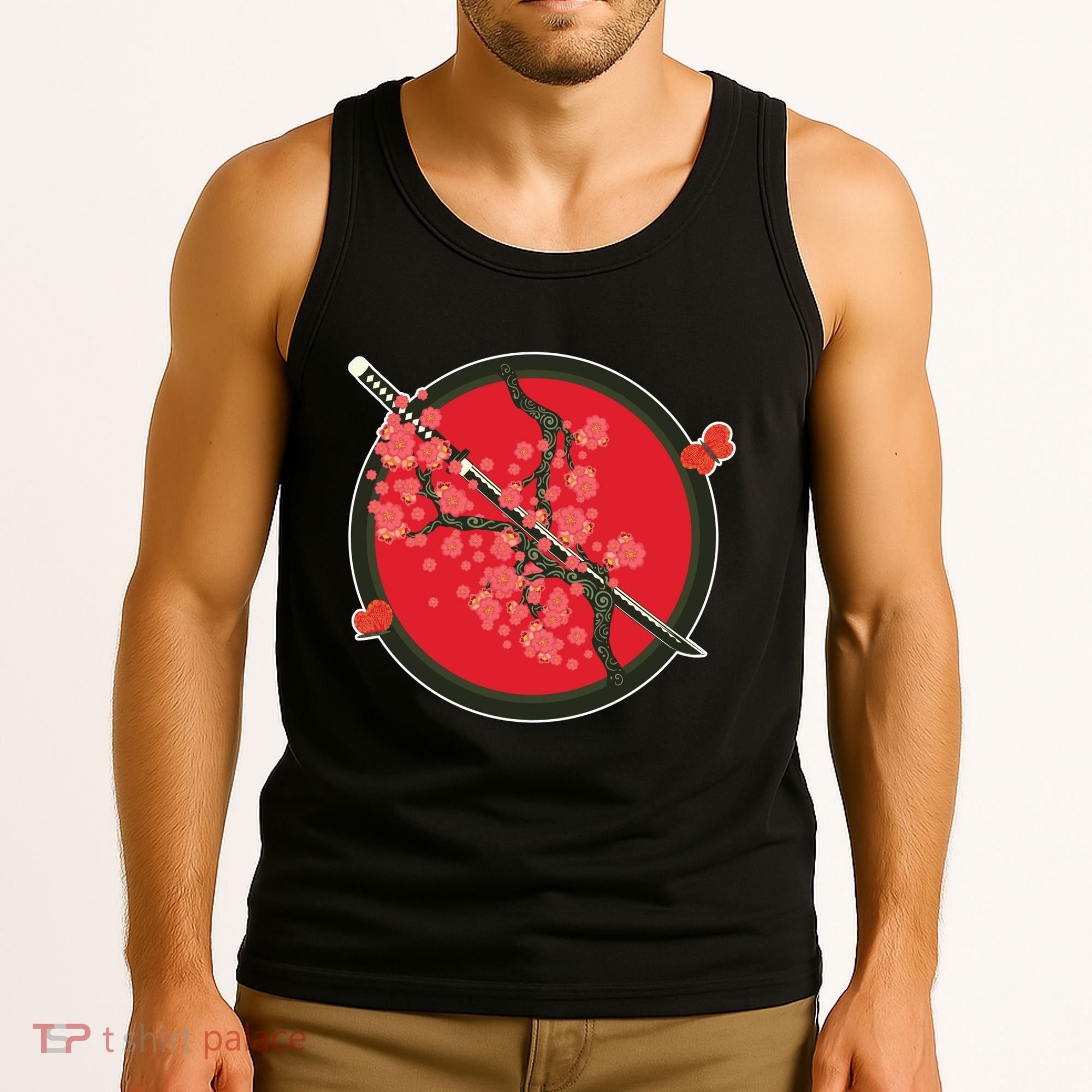 Katana Cherry Blossoms Tank Top