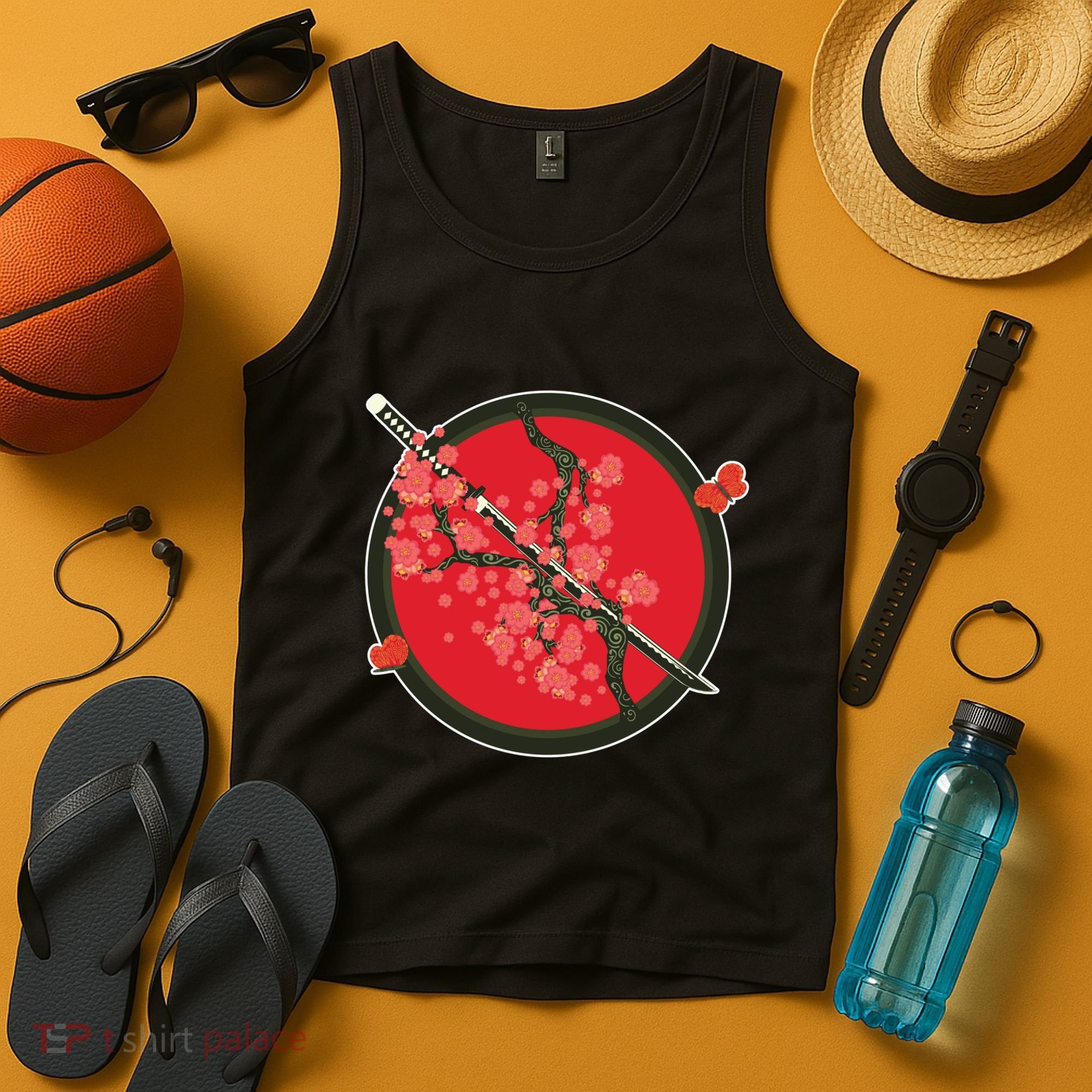 Katana Cherry Blossoms Tank Top