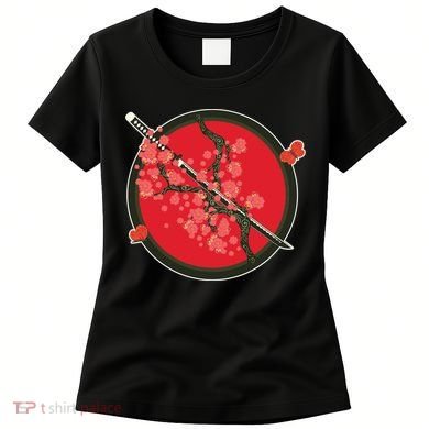 Katana Cherry Blossoms Women's T-Shirt