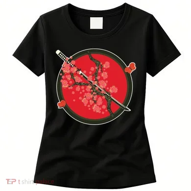 Katana Cherry Blossoms Women's T-Shirt