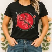 Katana Cherry Blossoms Women's T-Shirt thumb 2
