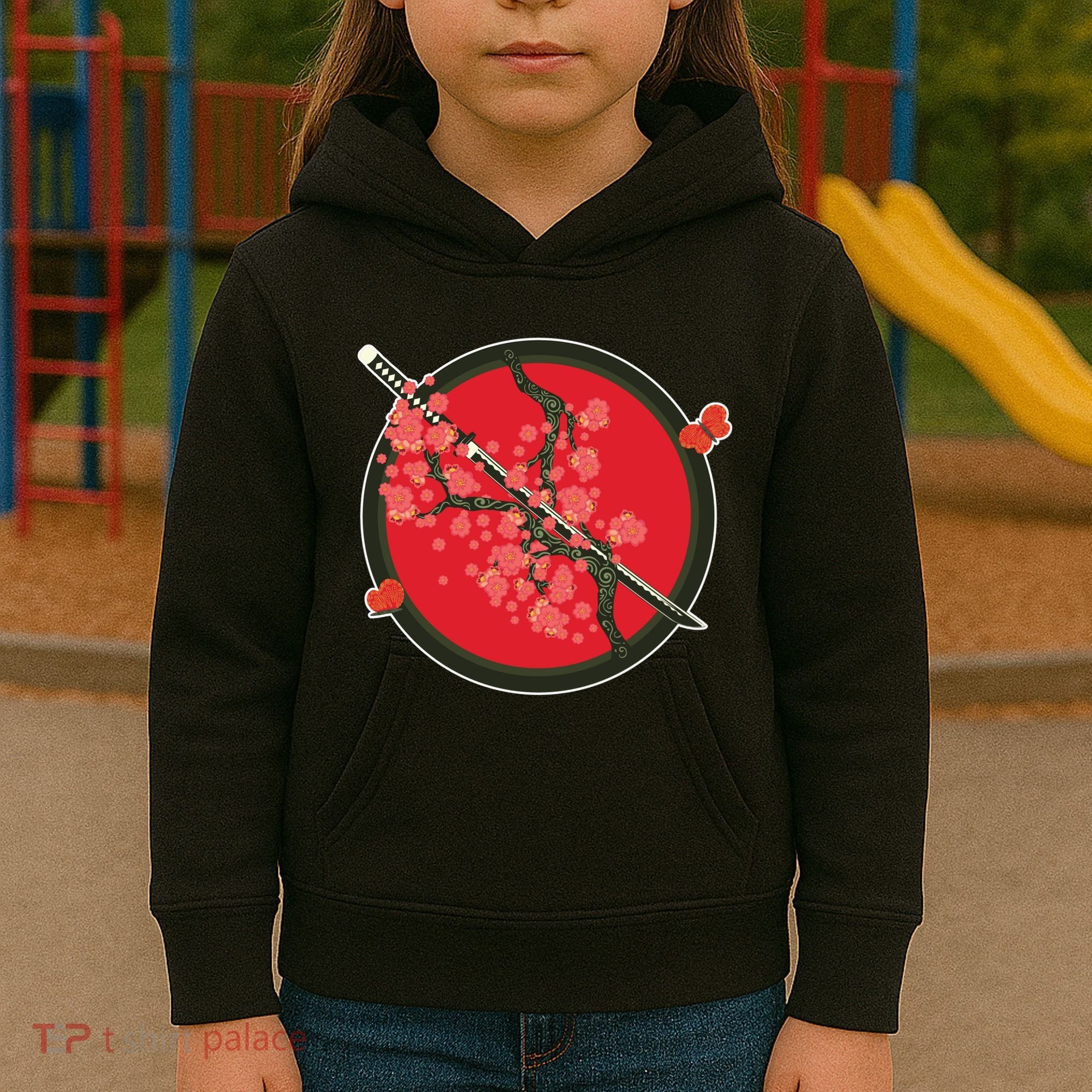 Katana Cherry Blossoms Kids Hoodie