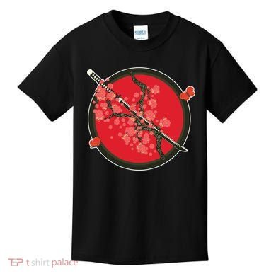 Katana Cherry Blossoms Kids T-Shirt