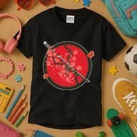 Katana Cherry Blossoms Kids T-Shirt thumb 3