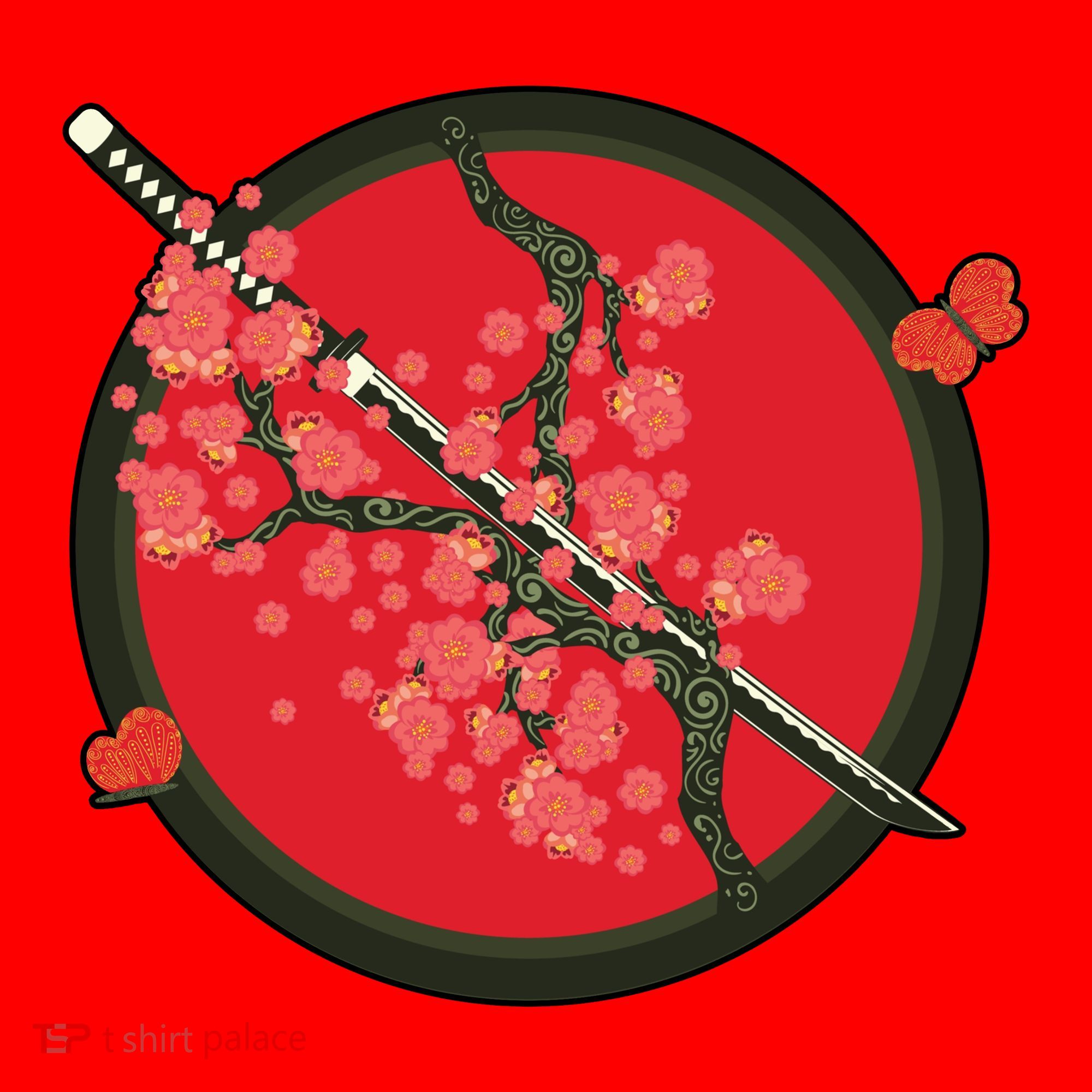 Katana Cherry Blossoms Santa Hat