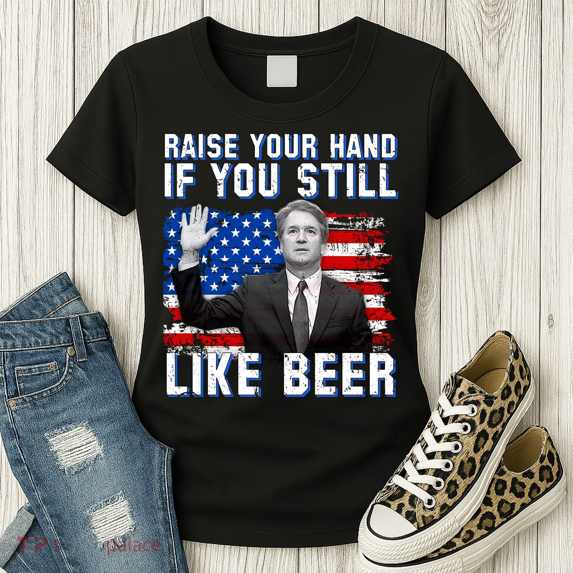 Kavanaugh Still Like Beer American Flag Women's T-Shirt