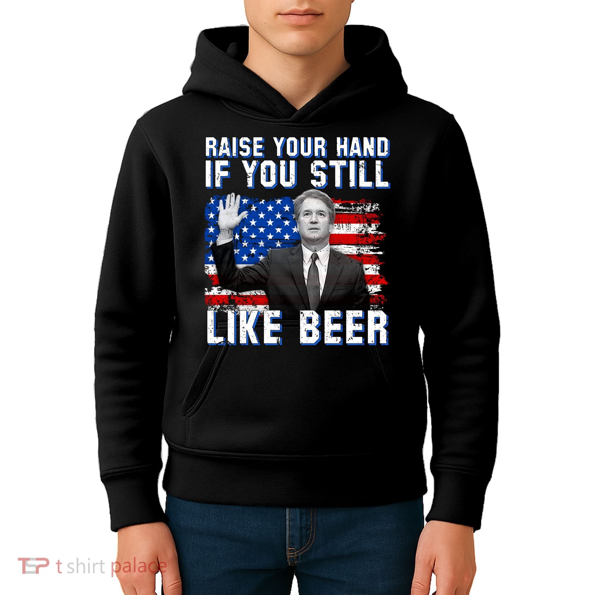 Kavanaugh Still Like Beer American Flag Kids Hoodie