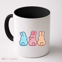 Kawaii Cute Easter Bunny Rabbits Coffee Mug thumb 0