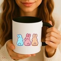 Kawaii Cute Easter Bunny Rabbits Coffee Mug thumb 3