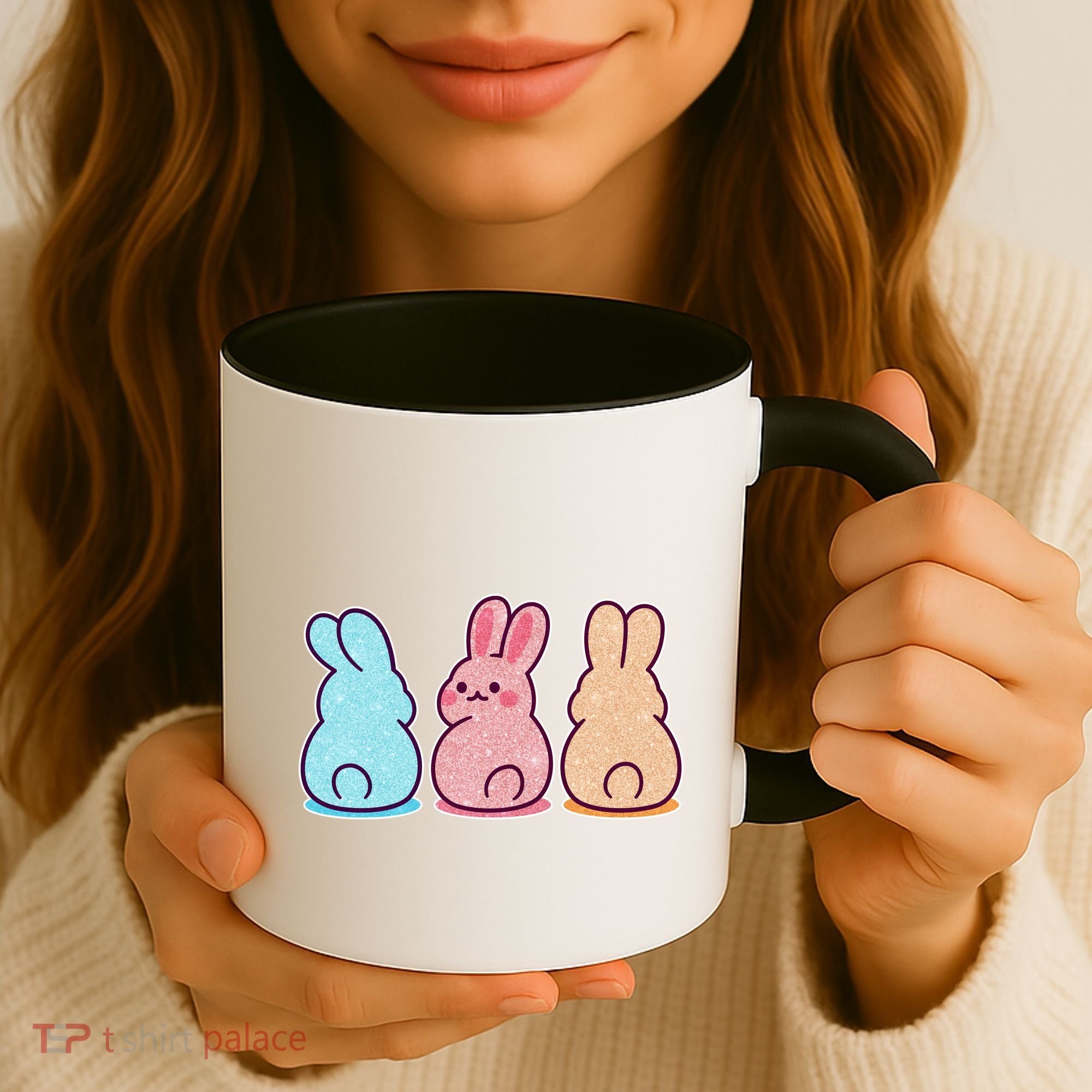 Kawaii Cute Easter Bunny Rabbits Coffee Mug