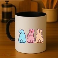 Kawaii Cute Easter Bunny Rabbits Coffee Mug thumb 4