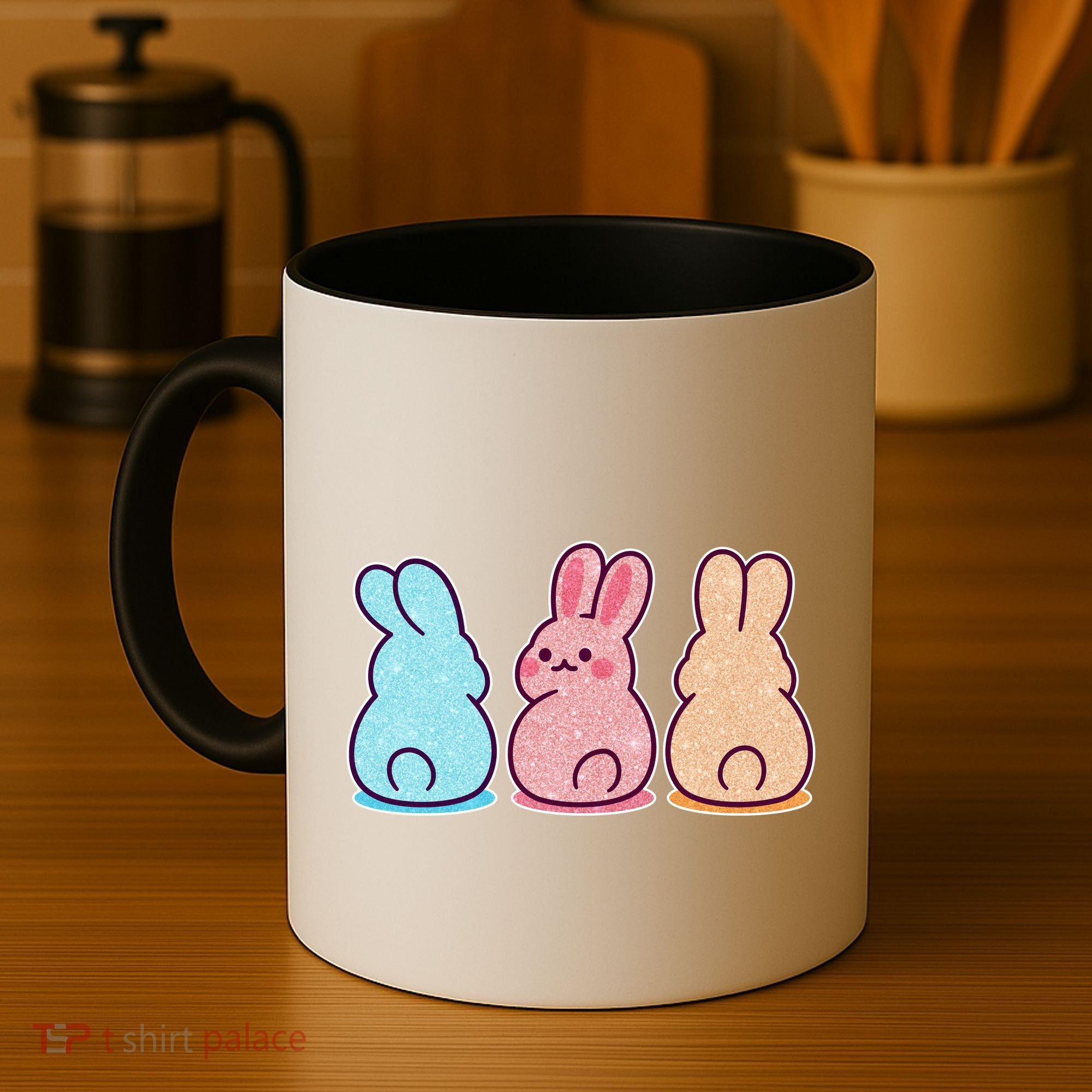 Kawaii Cute Easter Bunny Rabbits Coffee Mug