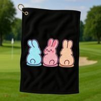 Kawaii Cute Easter Bunny Rabbits Golf Towel thumb 1