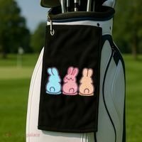 Kawaii Cute Easter Bunny Rabbits Golf Towel thumb 2