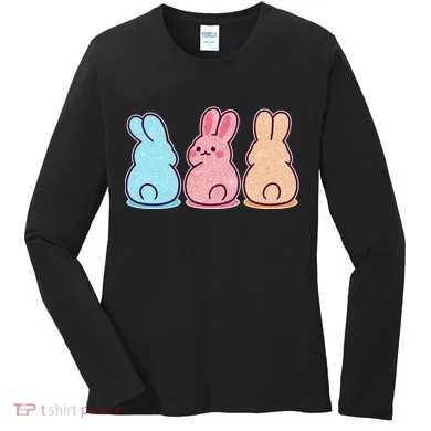 Kawaii Cute Easter Bunny Rabbits Women's Long Sleeve Shirt