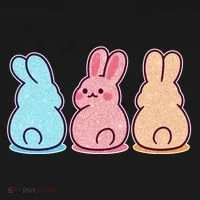 Kawaii Cute Easter Bunny Rabbits Women's Long Sleeve Shirt thumb 2