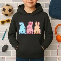 Kawaii Cute Easter Bunny Rabbits Kids Hoodie thumb 2