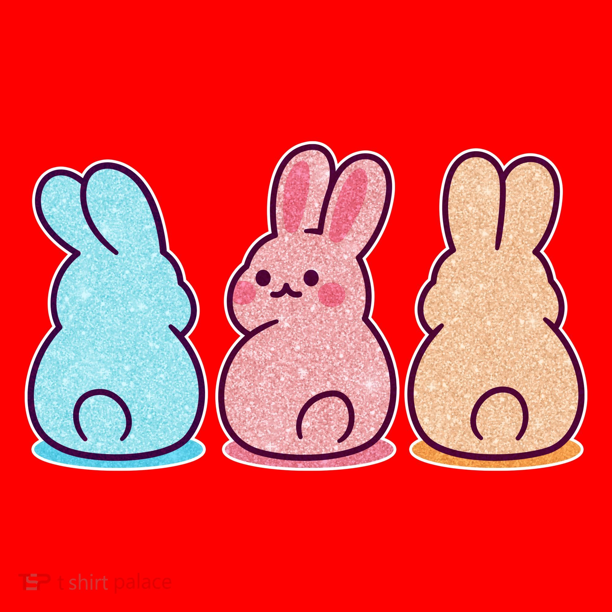Kawaii Cute Easter Bunny Rabbits Santa Hat