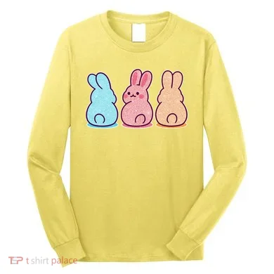 Kawaii Cute Easter Bunny Rabbits Long Sleeve Shirt