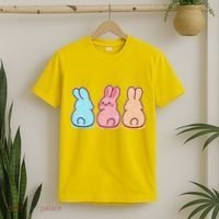 Kawaii Cute Easter Bunny Rabbits T-Shirt thumb 2