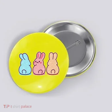 Kawaii Cute Easter Bunny Rabbits Button