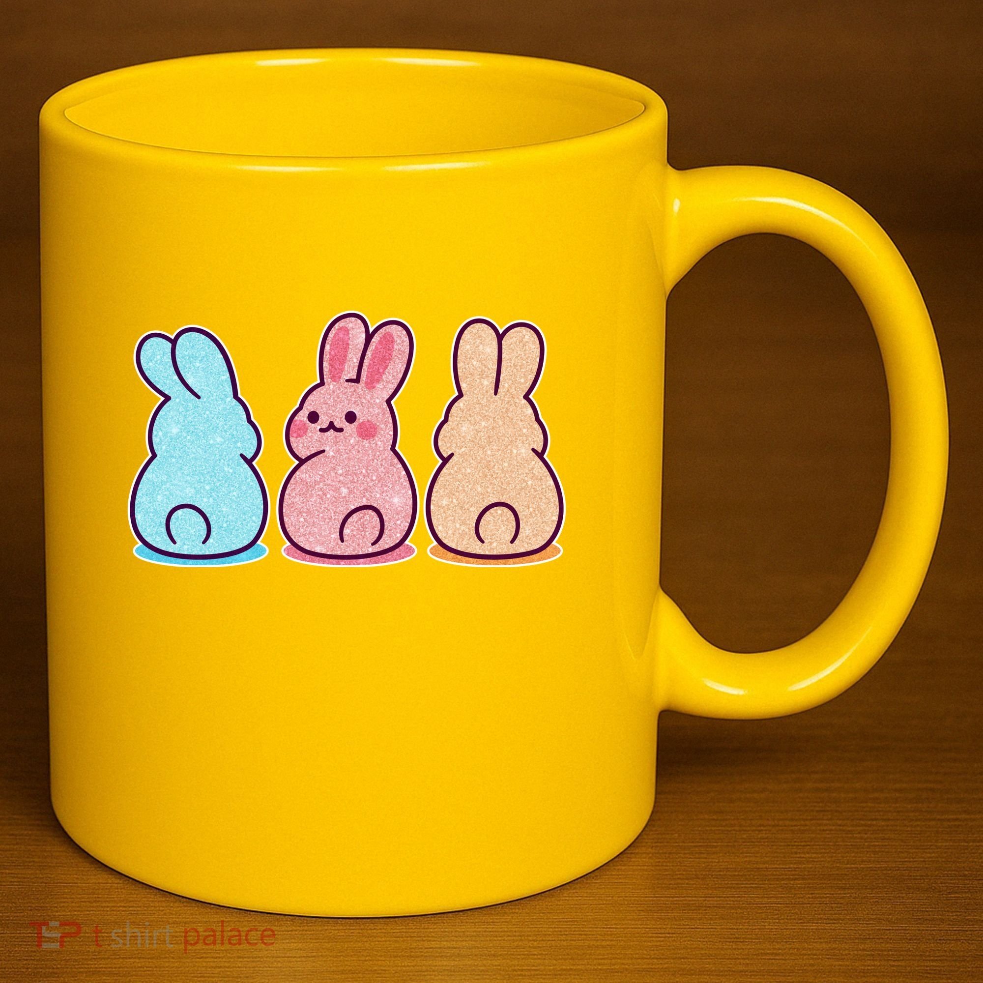 Kawaii Cute Easter Bunny Rabbits 11oz C Handle Ceramic Mug