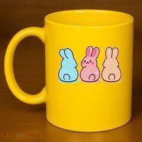 Kawaii Cute Easter Bunny Rabbits 11oz C Handle Ceramic Mug thumb 4