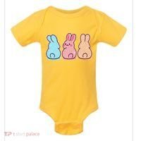 Kawaii Cute Easter Bunny Rabbits Baby Bodysuit thumb 0