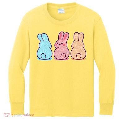Kawaii Cute Easter Bunny Rabbits Kids Long Sleeve Shirt