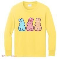 Kawaii Cute Easter Bunny Rabbits Kids Long Sleeve Shirt thumb 0