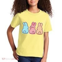 Kawaii Cute Easter Bunny Rabbits Kids T-Shirt thumb 2