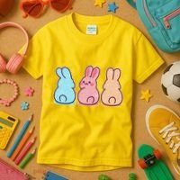 Kawaii Cute Easter Bunny Rabbits Kids T-Shirt thumb 3