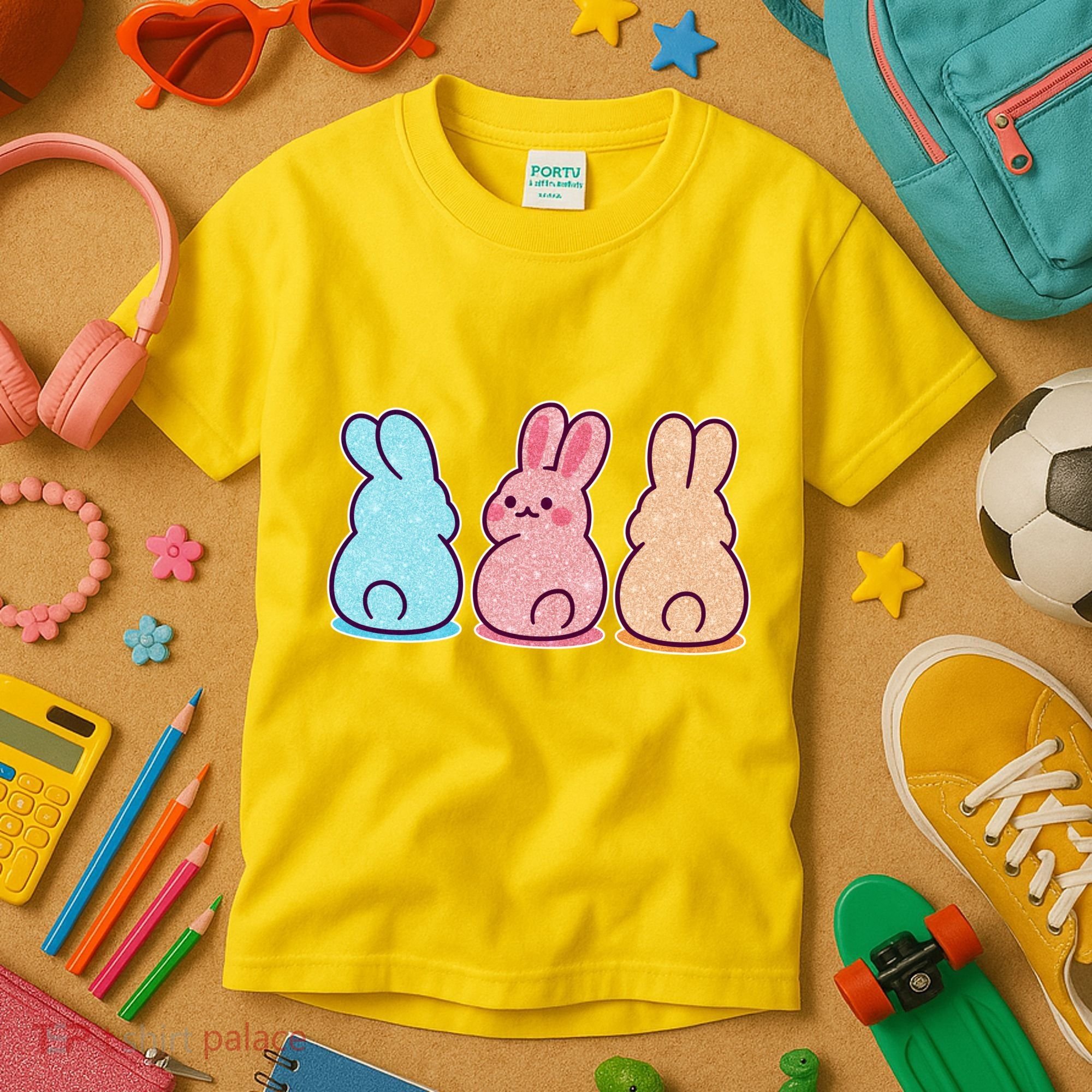 Kawaii Cute Easter Bunny Rabbits Kids T-Shirt