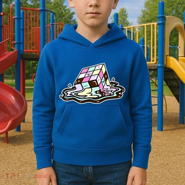 Kawaii Melting Melting Rubix Kids Hoodie