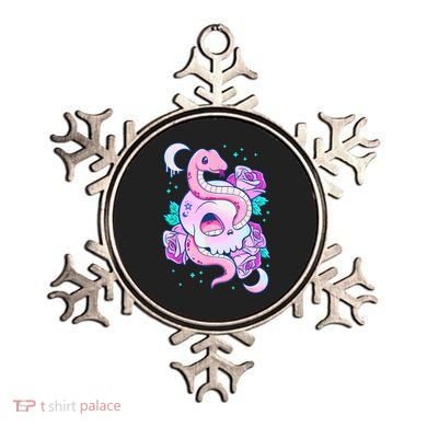 Kawaii Pastel Goth Cute Creepy Skull Serpent Snake Roses Ornament