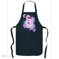 Kawaii Pastel Goth Cute Creepy Skull Serpent Snake Roses Apron thumb 0