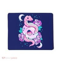 Kawaii Pastel Goth Cute Creepy Skull Serpent Snake Roses Mousepad thumb 0