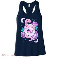 Kawaii Pastel Goth Cute Creepy Skull Serpent Snake Roses Women's Tank Top thumb 0