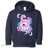 Kawaii Pastel Goth Cute Creepy Skull Serpent Snake Roses Toddler Hoodie thumb 0