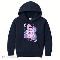 Kawaii Pastel Goth Cute Creepy Skull Serpent Snake Roses Kids Hoodie thumb 0
