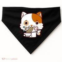 Kawaii Ramen Cat USA-Made Doggie Bandana thumb 0