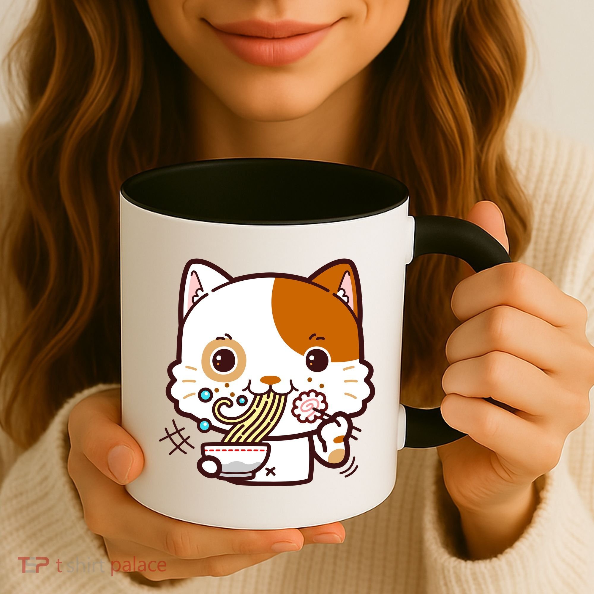 Kawaii Ramen Cat Coffee Mug