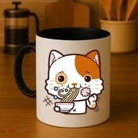 Kawaii Ramen Cat Coffee Mug thumb 4