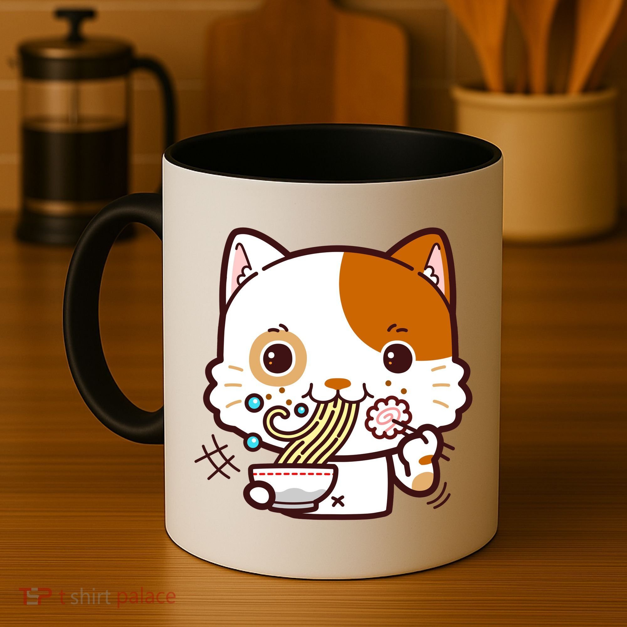 Kawaii Ramen Cat Coffee Mug