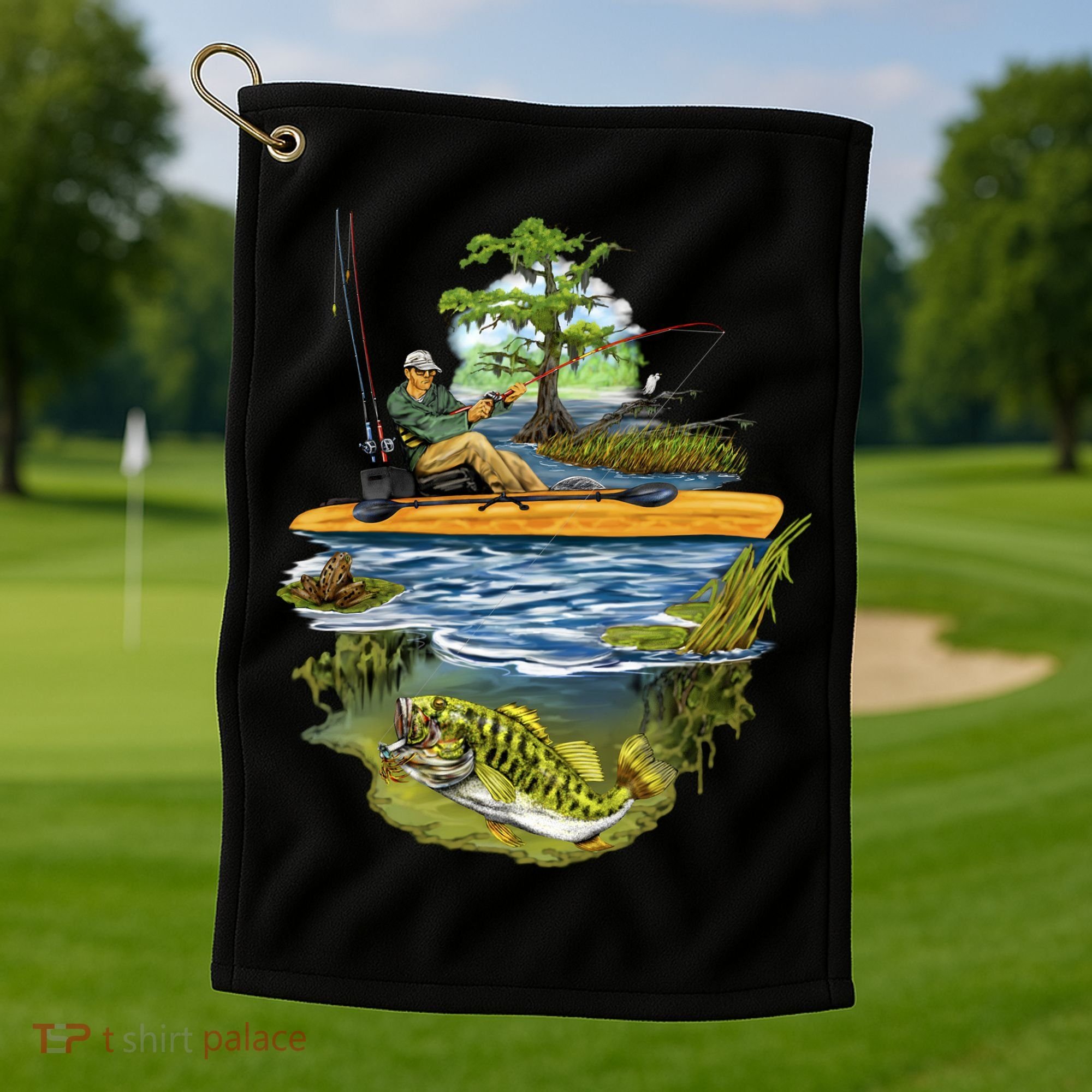 Kayak Fishing Golf Towel