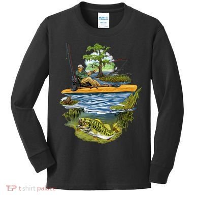 Kayak Fishing Kids Long Sleeve Shirt